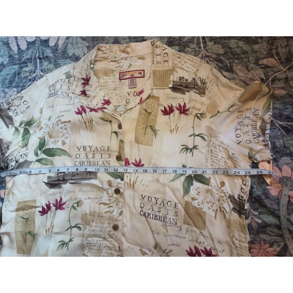 Caribbean Joe Womens Hawaiian Camp Shirt 2X Resort Island Cruise NWOT - Picture 9 of 9